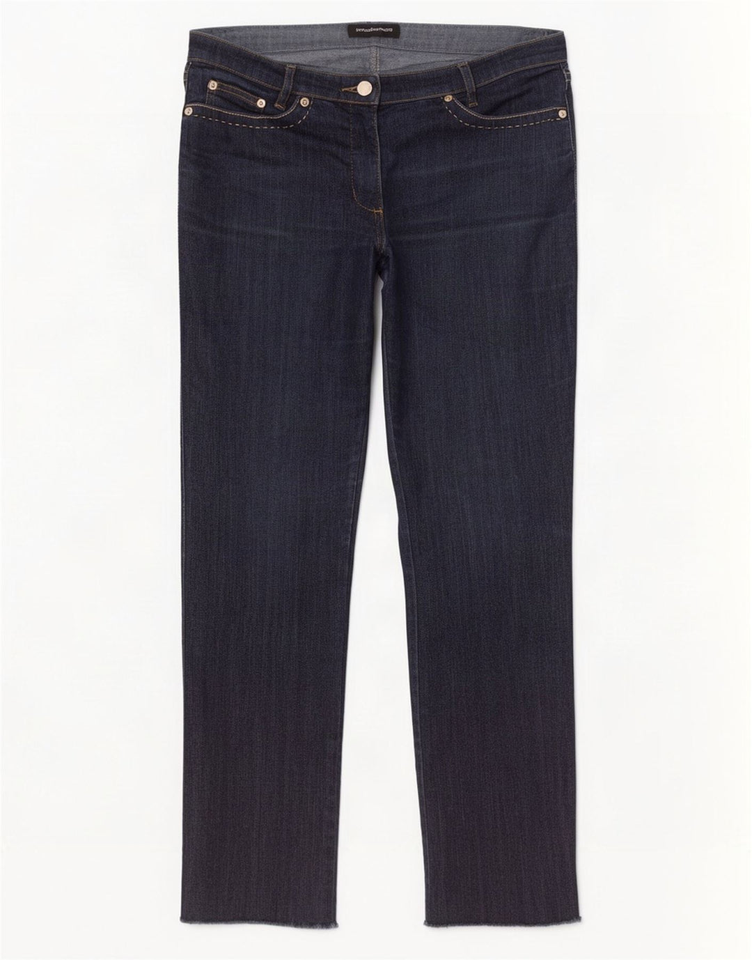 Roccobarocco Dame Straight Jeans W32 L29 Marineblå Bomuld