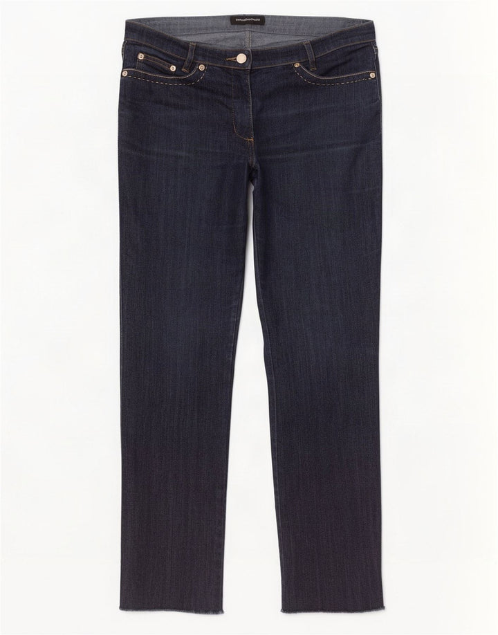 Roccobarocco Dame Straight Jeans W32 L29 Marineblå Bomuld