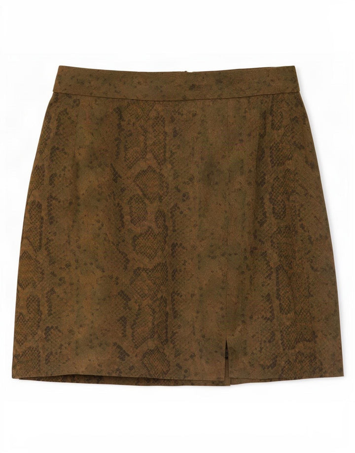 Vintage dame mininederdel IT 44 Medium W27 Khaki Animal Print