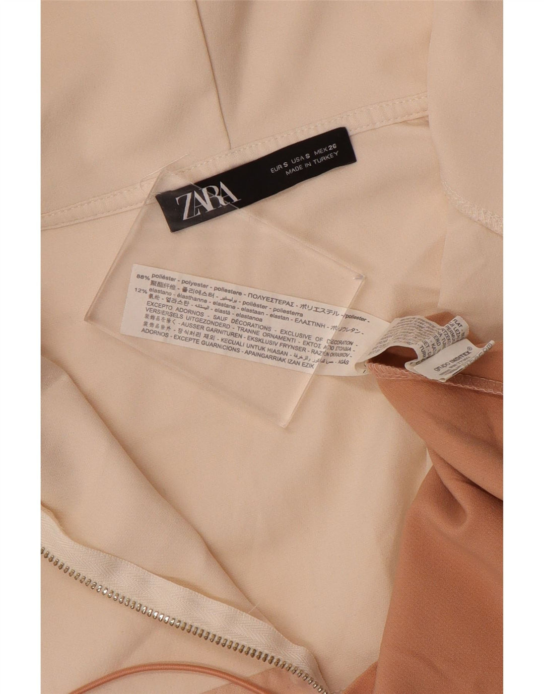 Zara Dame Hætte Anorak Jacket UK 10 Small Multicolor Colourblock