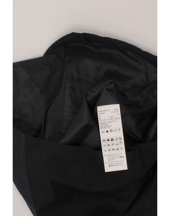 BENETTON Boys Waistcoat 11-12 Years 2XL Grey Cotton Vintage Benetton and Second-Hand Benetton from Messina Hembry 