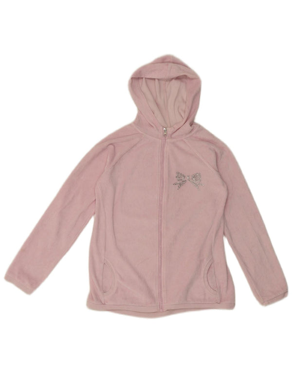 Benetton piger grafisk hættetrøje med lynlås 11-12 år 2XL Pink bomuld