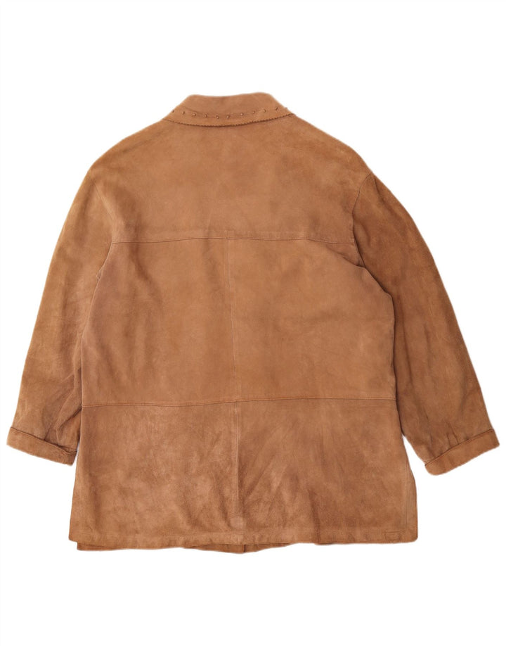 Vintage dame ruskindsjakke IT 44 Medium Beige Læder