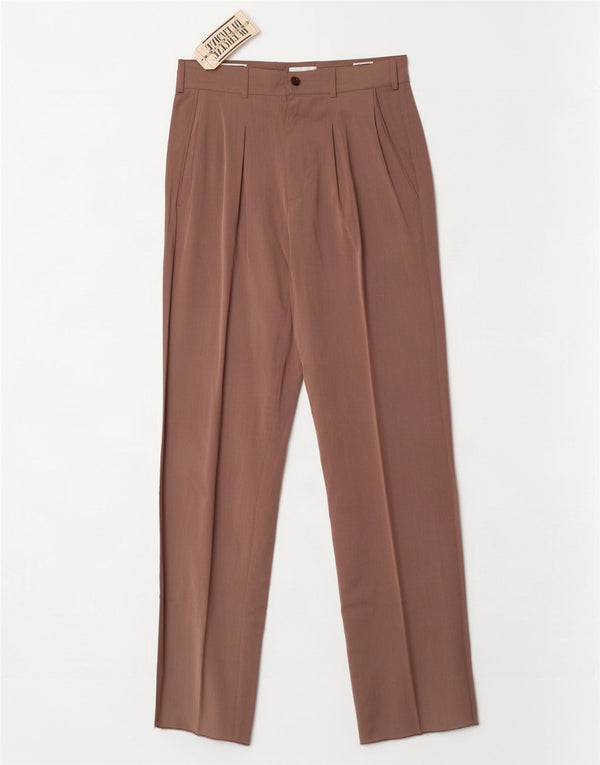 Vintage Dame-Pegged Chino-bukser IT 46 Large W30 L35 Brun Polyamid
