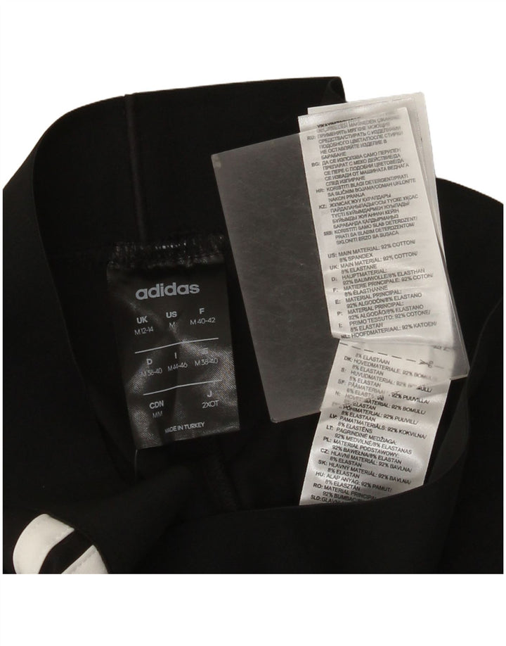 Adidas Dame Leggings UK 12/14 Medium Sort Bomuld