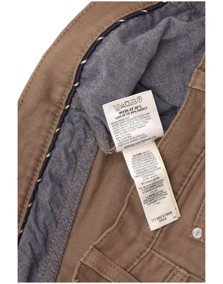 Marks & Spencer Herre Blue Harbor Straight Jeans W34 L29 Beige Bomuld