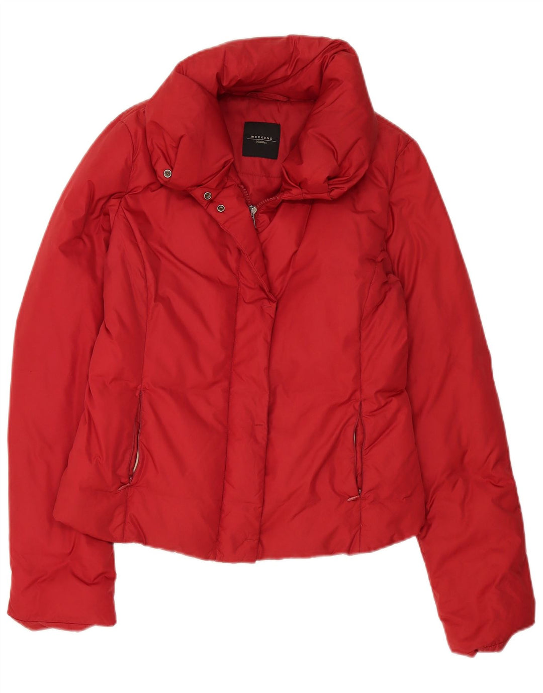 Max Mara Dame Weekend Polstret Jakke UK 12 Medium Rød Polyamid