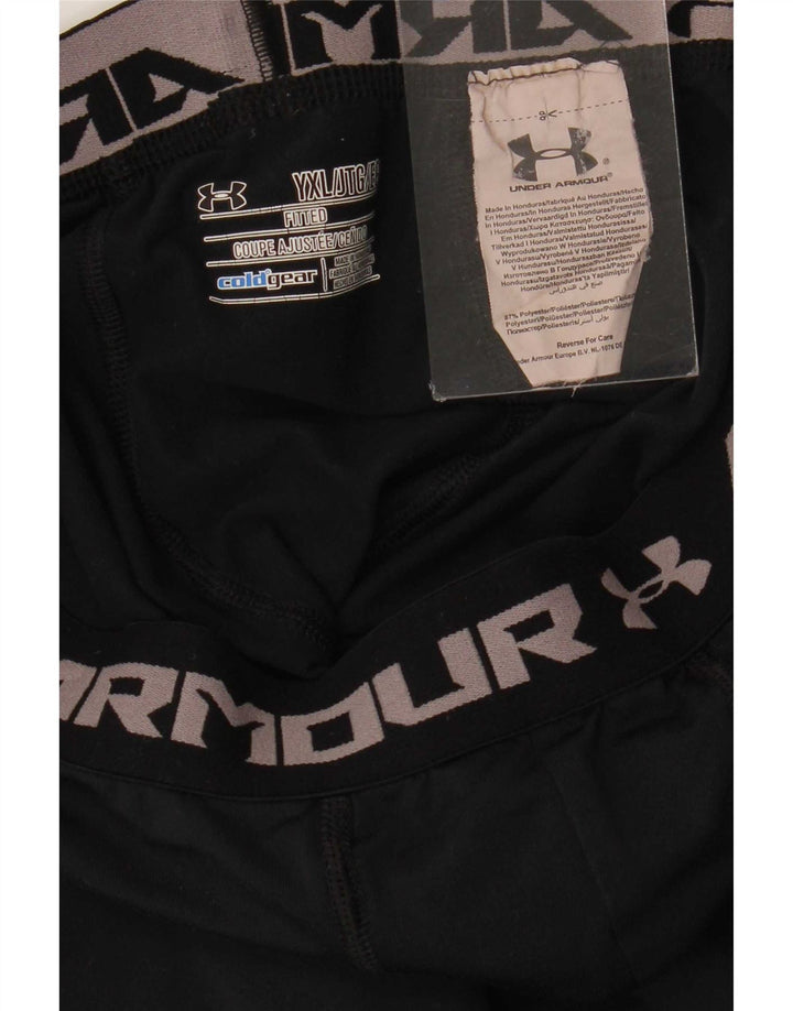 Under Armour Boys Cold Gear Grafiske Leggings 13-14 år XL Sort Polyester
