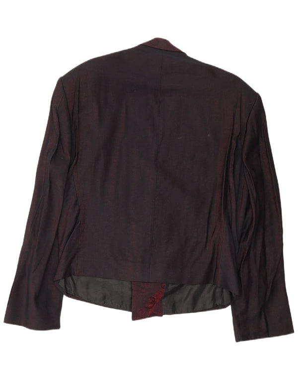 Emani Dame Dobbeltradet Blazer Jacket IT 50 XL Burgundy Viscose