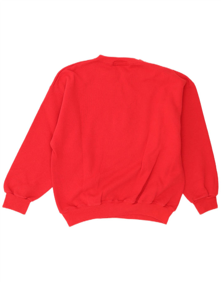 Vintage herre grafisk sweatshirt jumper XL rød bomuld