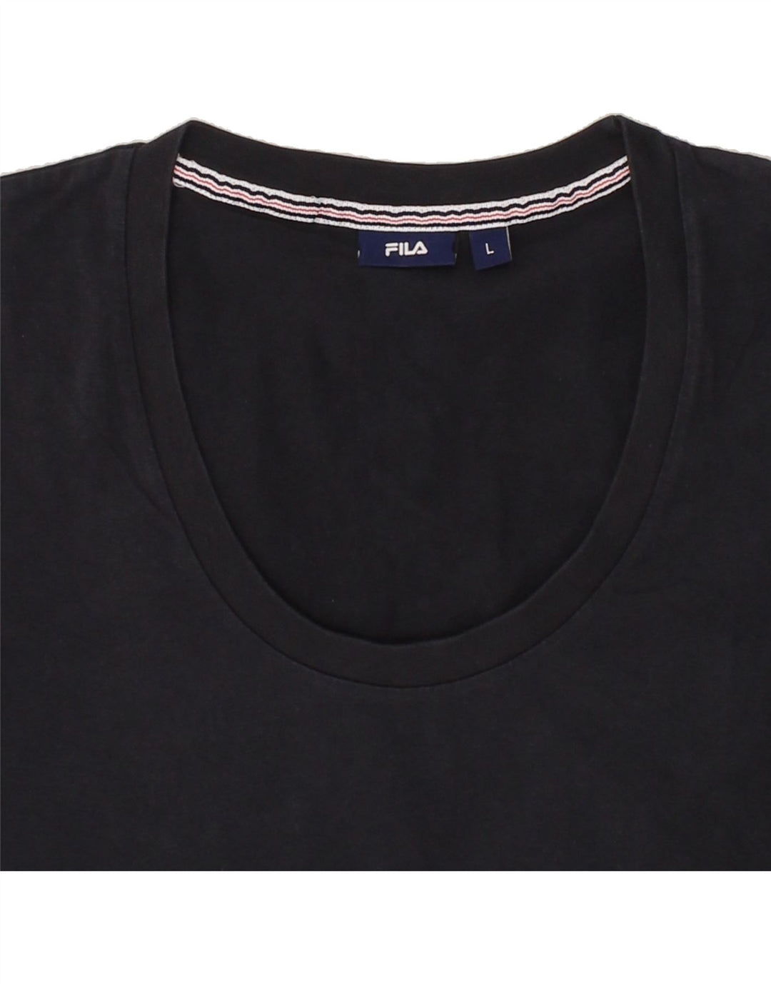 FILA Womens T-Shirt Top UK 14 Large Black Cotton Vintage Fila and Second-Hand Fila from Messina Hembry 