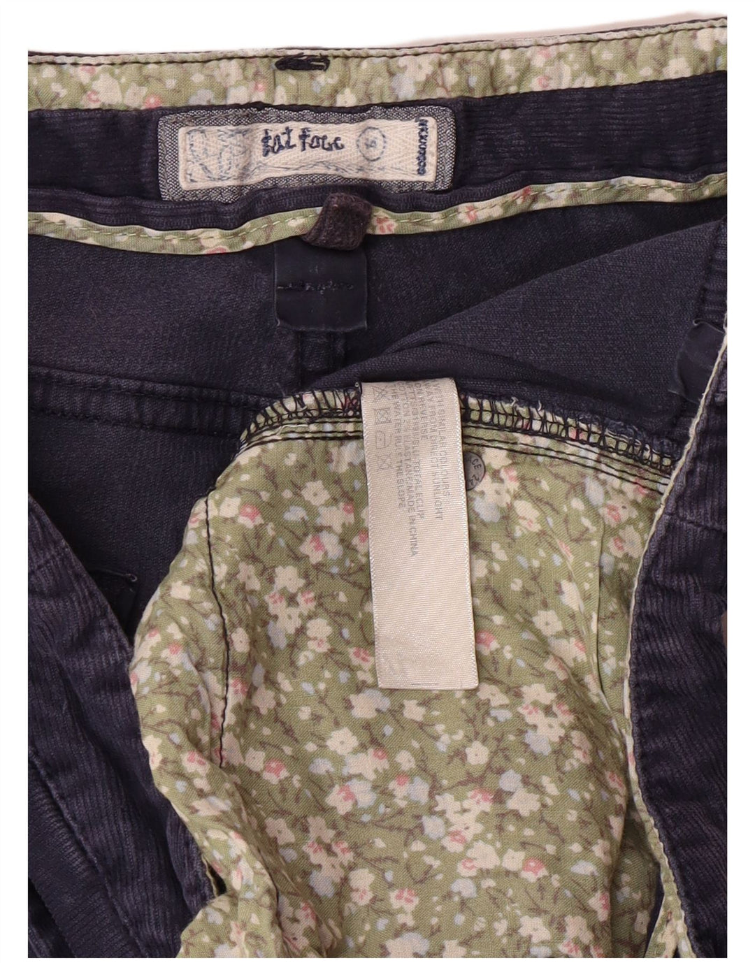 FAT FACE Dame Bootcut Corduroy Bukser UK 14 Large W34 L31 Navy Blue