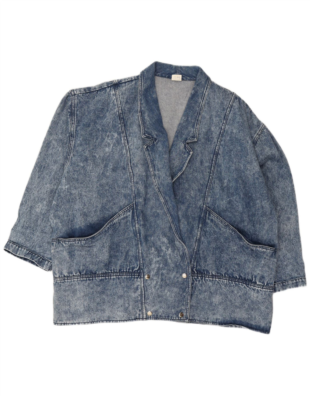 VINTAGE Dame Oversized dobbeltradet denimjakke EU 54 5XL Blå