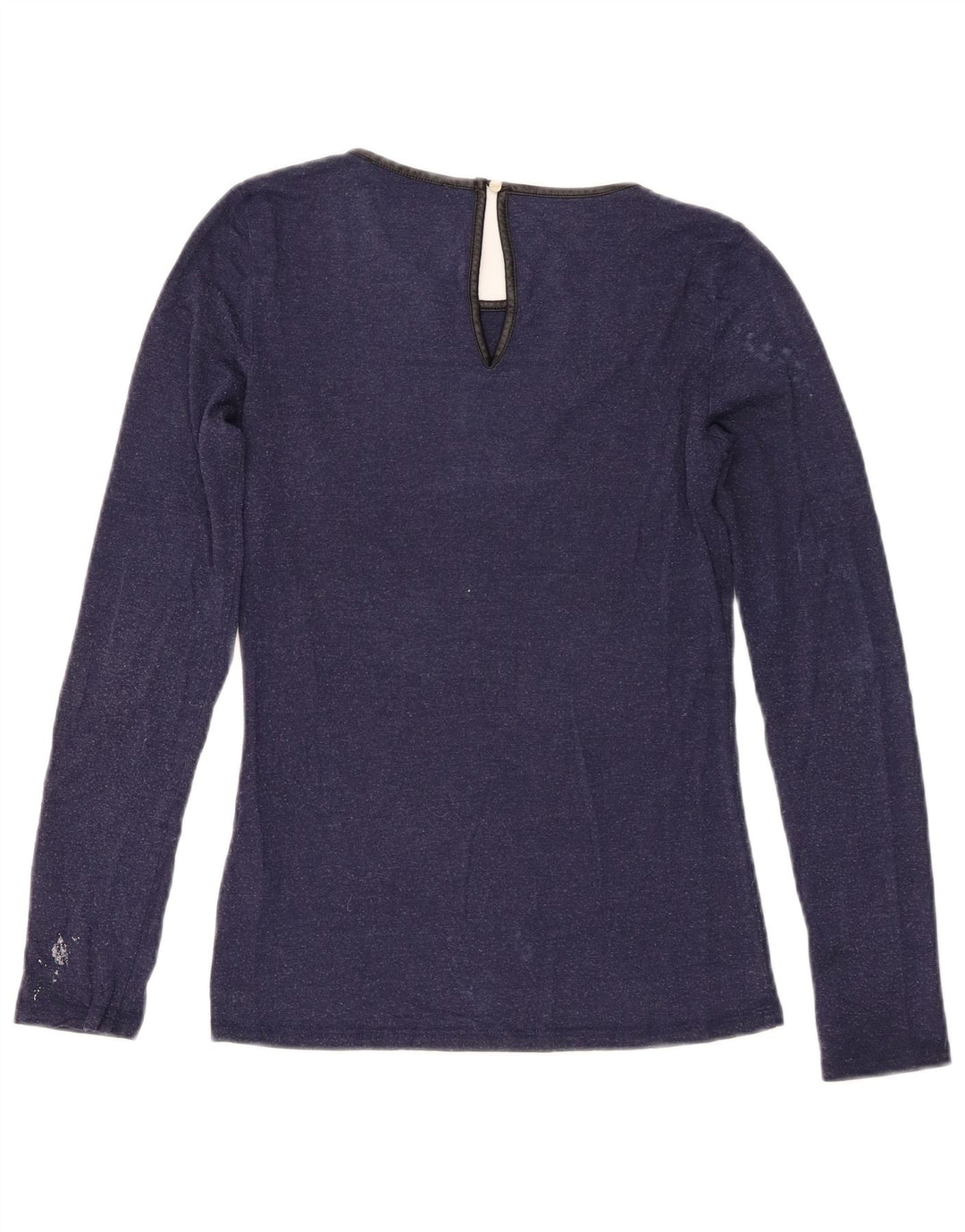 Oasis Dame Top Langærmet UK 6 XS Navy Blue Viscose
