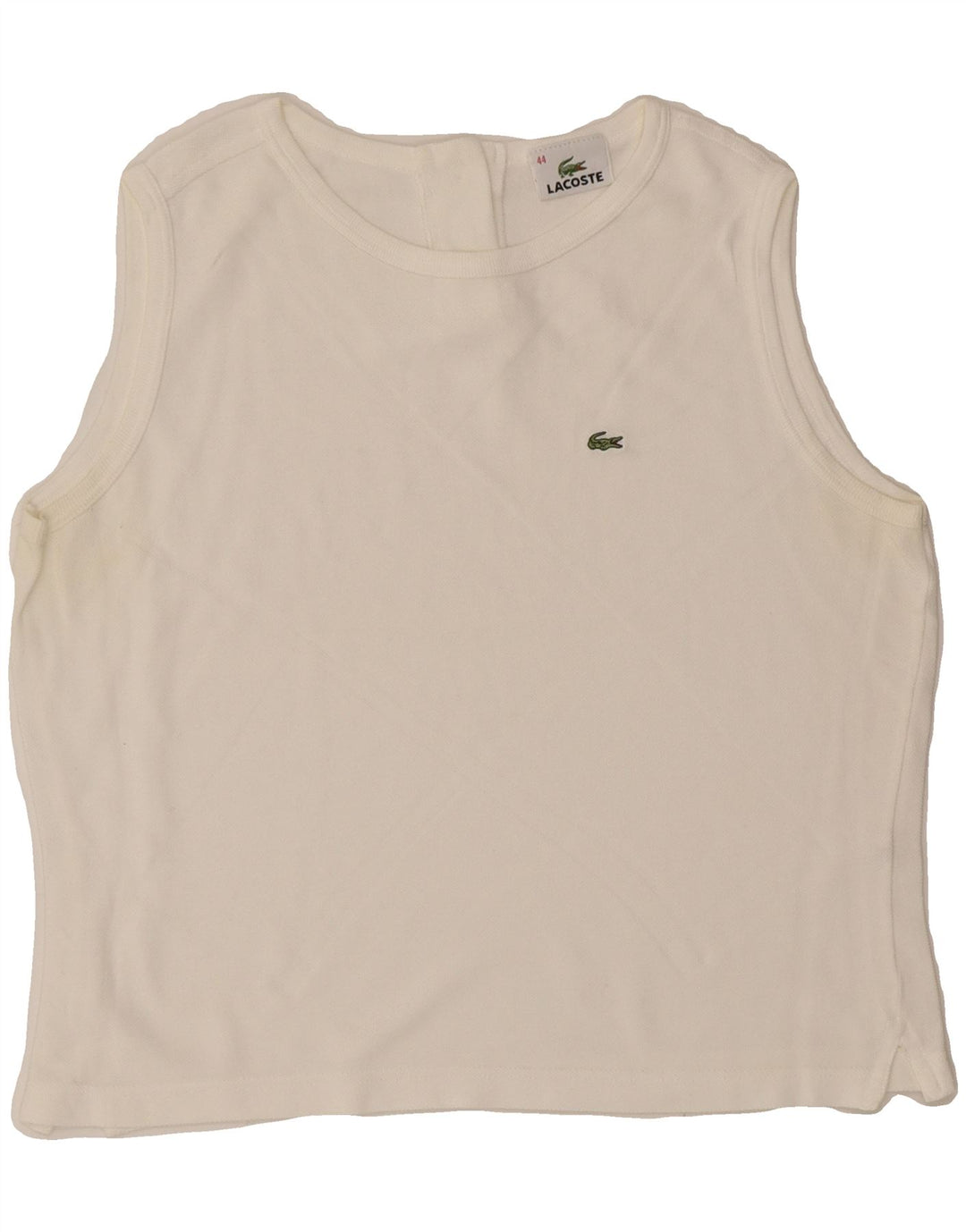 LACOSTE Damevest Top Str. 44 Large Hvid Bomuld