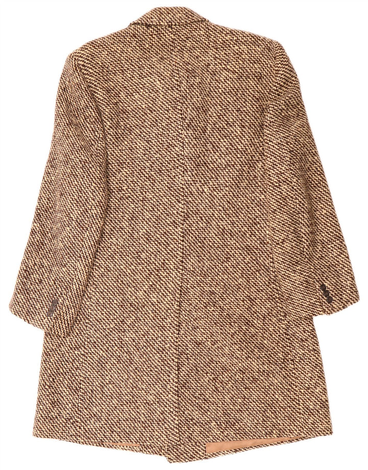 Marzotto herre dobbeltradet frakke UK 36 Lille brun stribet jomfruuld