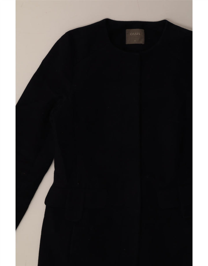 OASIS Womens Overcoat UK 6 XS Navy Blue Polyester Vintage Oasis and Second-Hand Oasis from Messina Hembry 