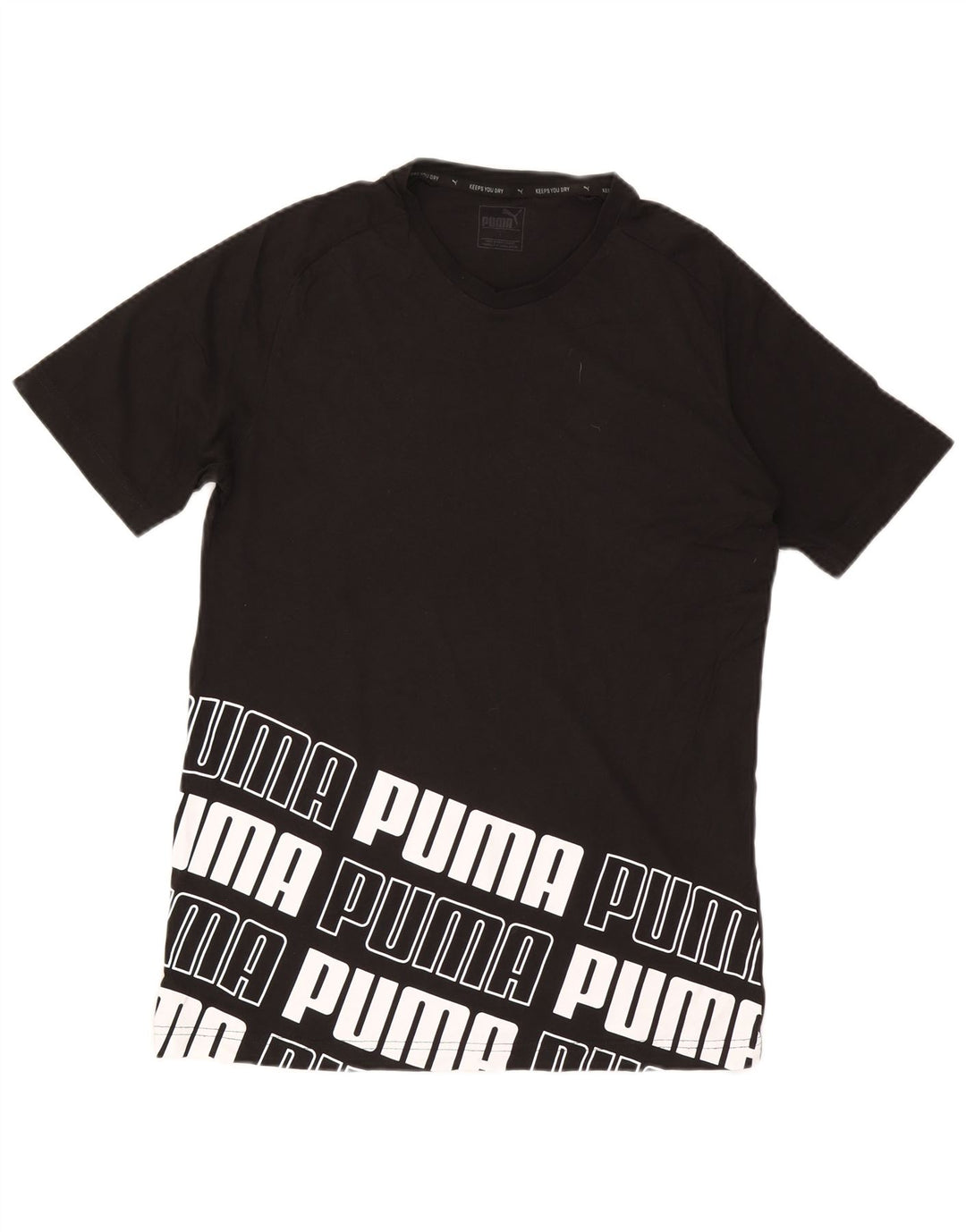 Puma Herre Grafisk T-Shirt Top Stor Sort Bomuld