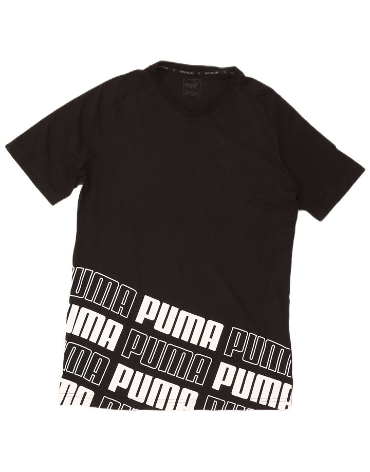 Puma Herre Grafisk T-Shirt Top Stor Sort Bomuld