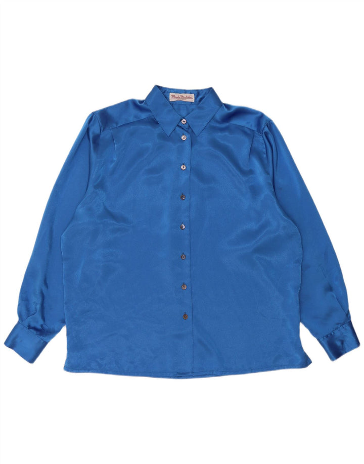 Renato Balestra Dame Oversized Skjorte Bluse IT 50 XL Blå Polyester