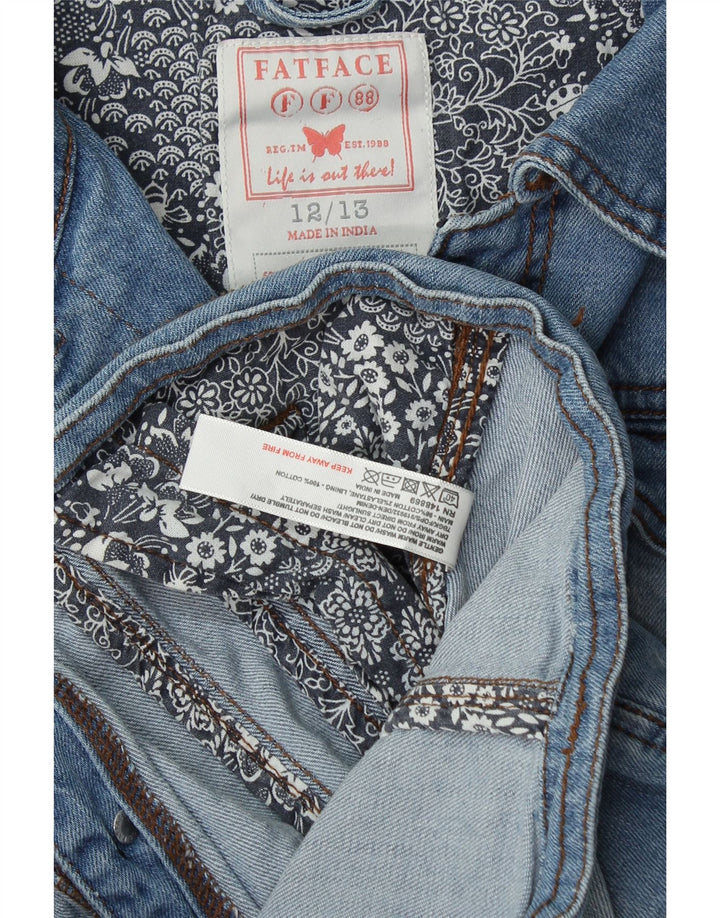 FAT FACE Girls Denim Jacket 12-13 Years Blue Cotton Vintage Fat Face and Second-Hand Fat Face from Messina Hembry 