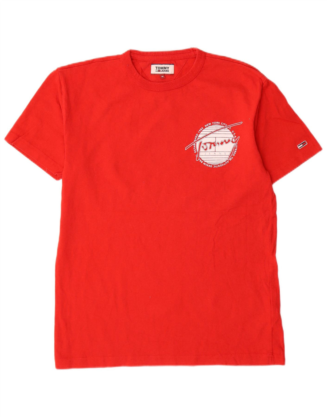 Tommy Hilfiger Herre grafisk T-shirt Top Medium Rød Bomuld