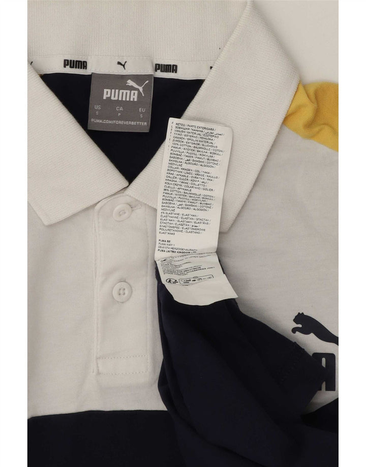 Puma Polo Shirt til mænd Lille hvid Colourblock Bomuld