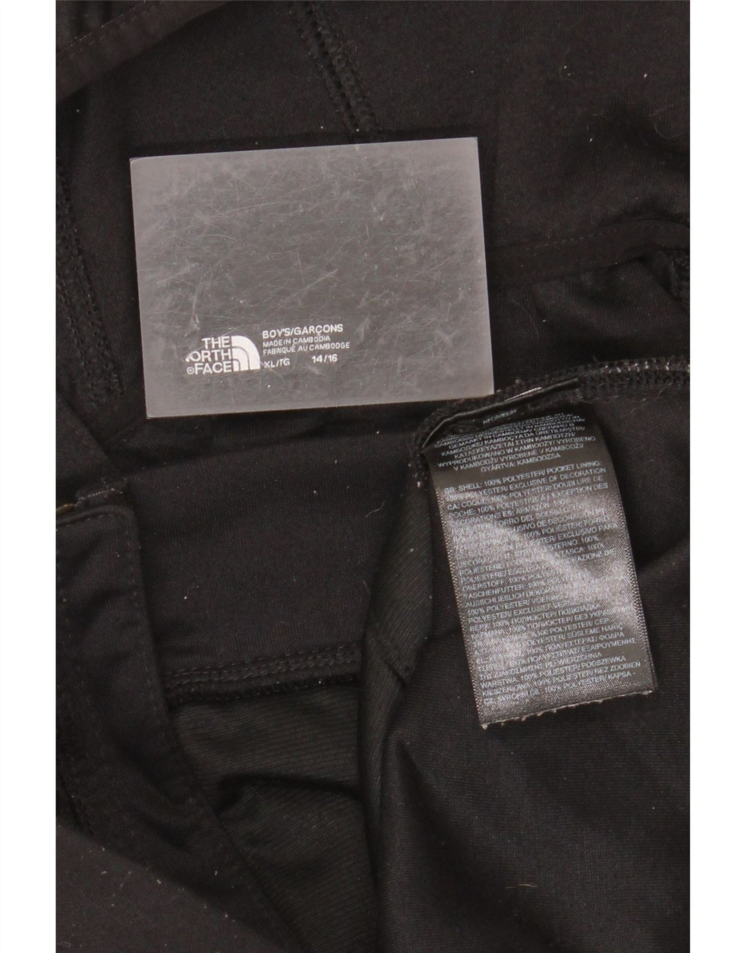 THE NORTH FACE Drenge hættetrøje med lynlås 14-15 år XL Sort Polyester