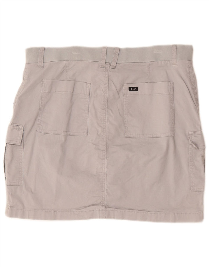 LEE Dame Skort Regular Fit Midrise Cargo Nederdel US 14 XL W36 Grå Bomuld