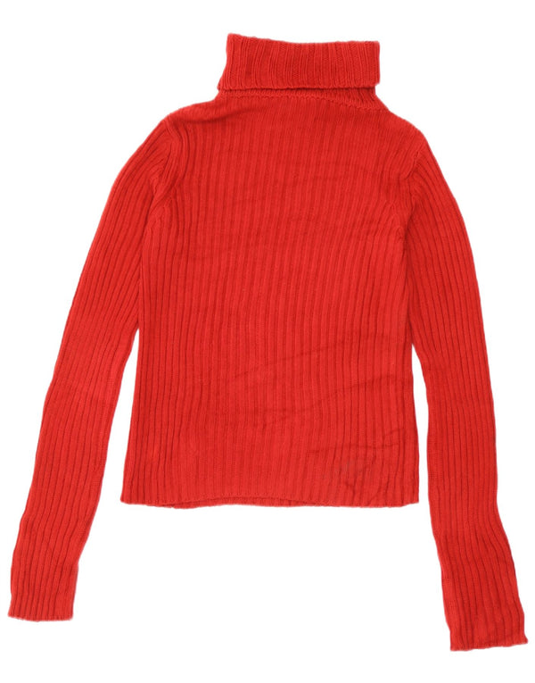 Replay Dame Roll Neck Jumper Sweater UK 12 Medium Red