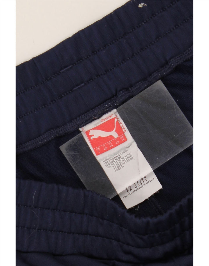 PUMA Womens Tracksuit Trousers Joggers UK 14 Large  Navy Blue Polyester Vintage Puma and Second-Hand Puma from Messina Hembry 