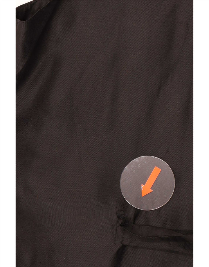 Vintage herre grafisk vest, stor sort polyester