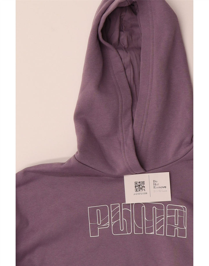 PUMA Womens Graphic Hoodie Jumper UK 14 Medium Purple