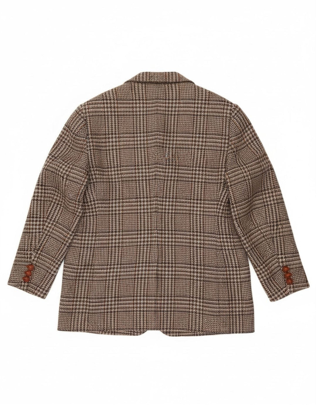 Vintage dame 1-knaps blazerjakke UK 20 2XL brun ternet uld