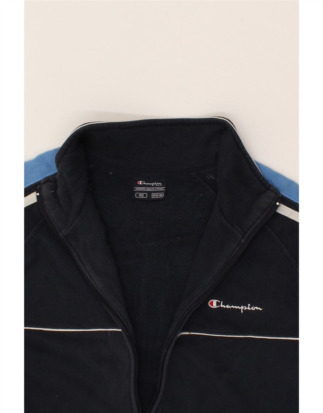 CHAMPION Boys Tracksuit Top Jacket 11-12 Years Black Colourblock Cotton Vintage Champion and Second-Hand Champion from Messina Hembry 
