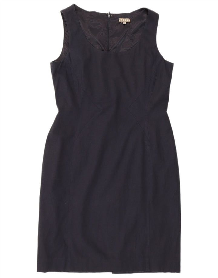 Jigsaw Kvinders Ærmeløs Skede Kjole UK 14 Medium Navy Blue Viscose