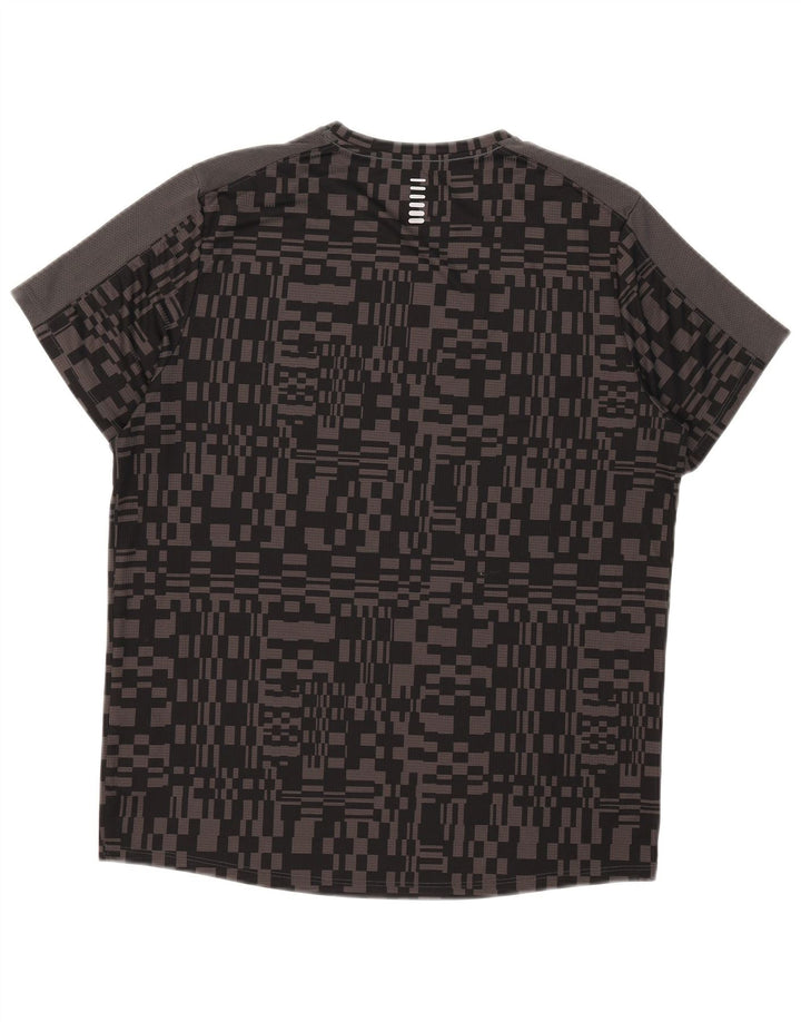 Under Armour Herre Heat Gear T-Shirt Top Stor Sort Geometrisk Polyester