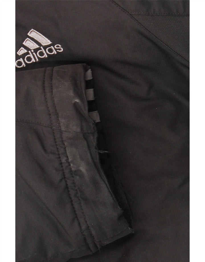ADIDAS Herre Windbreaker Jacket UK 40 Large Black Polyester