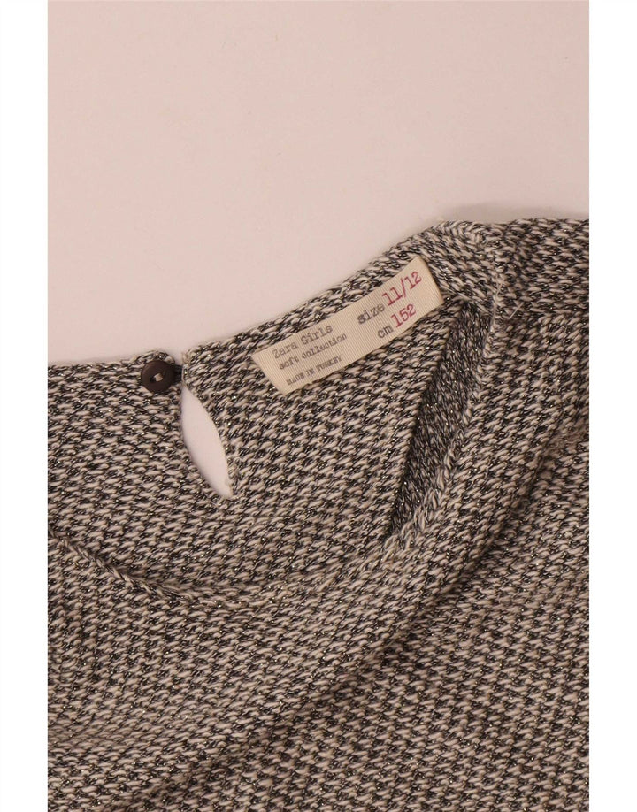 Zara Girls Shift Dress 11-12 år Grå Flecked Viscose
