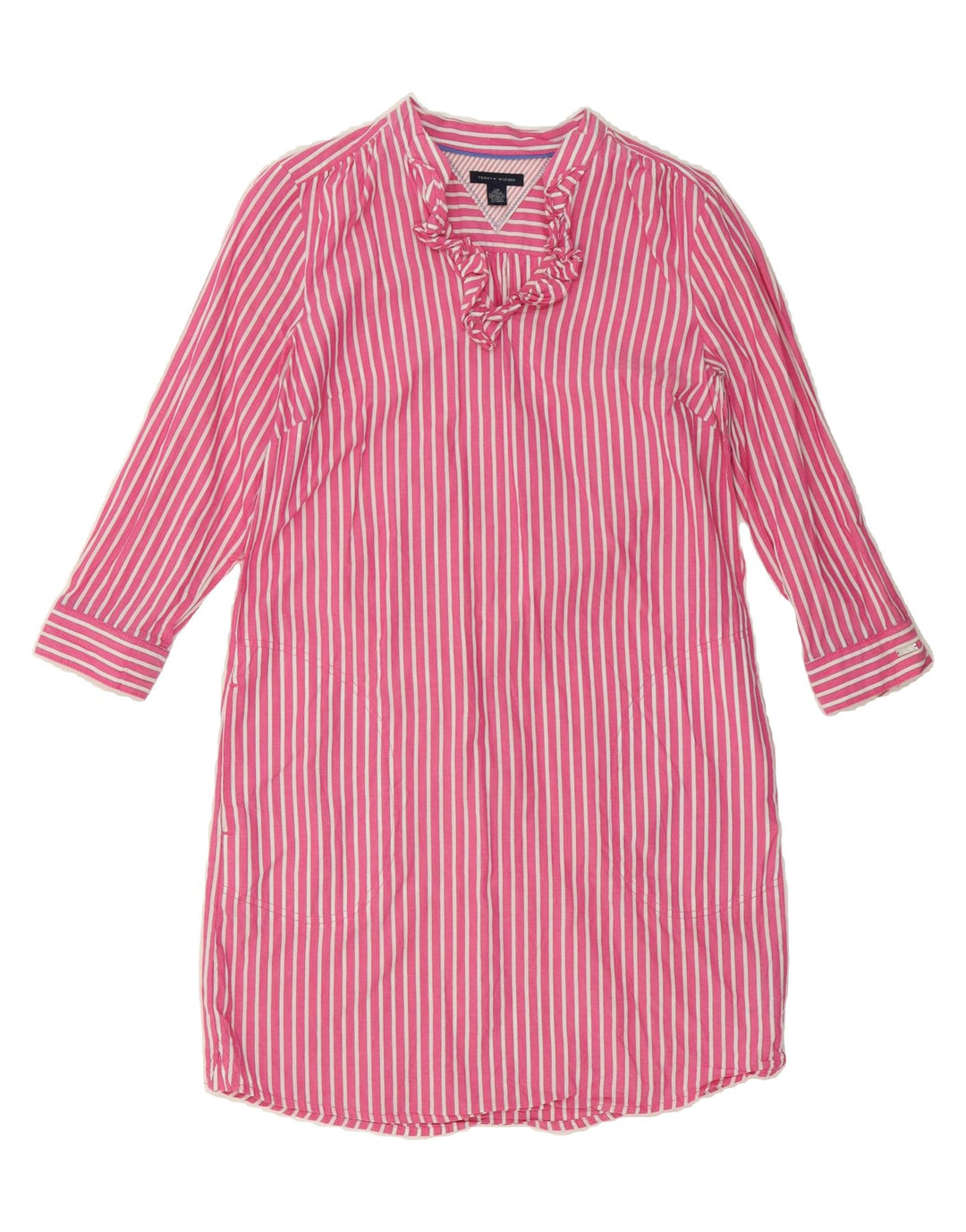 TOMMY HILFIGER Womens 3/4 Sleeve Basic Dress UK 10 Small Pink Pinstripe Vintage Tommy Hilfiger and Second-Hand Tommy Hilfiger from Messina Hembry 