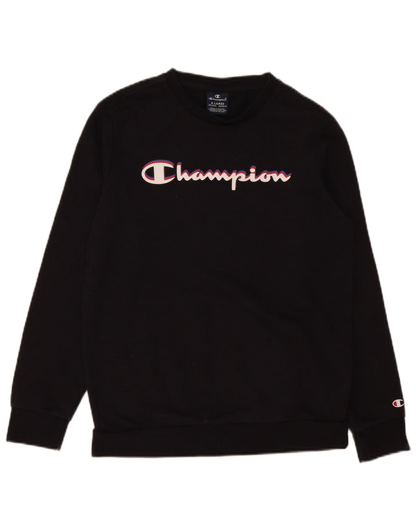 Champion Boys Grafisk Sweatshirt Jumper 13-14 år XL Sort Bomuld