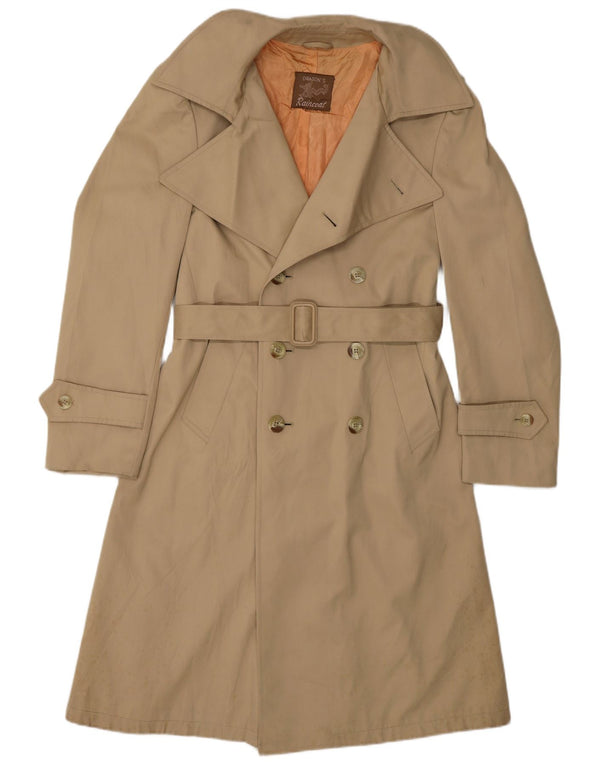 Dragon's Herre dobbeltradet regnfrakke UK 36 Small Beige Polyester