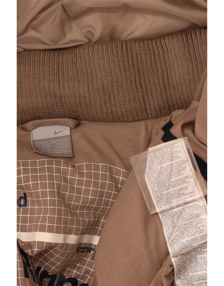 NIKE Crop polstret hættejakke til kvinder UK 8/10 Lille brun polyester