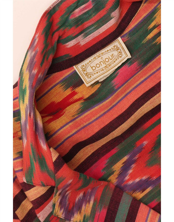 Vintage Dame 2 Button Blazer Jacket UK 18 XL Flerfarvet Ikat Bomuld