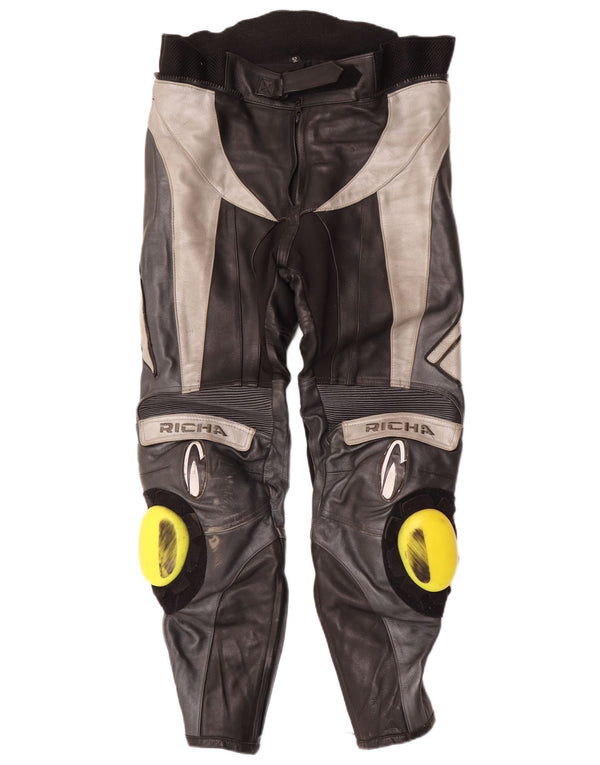 Richa Herre Læderbukser EU 52 Large W34 L29 Sort Colourblock