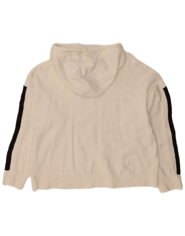 Tommy Hilfiger Dame Oversized Crop Jumper Sweater UK 14 Medium White