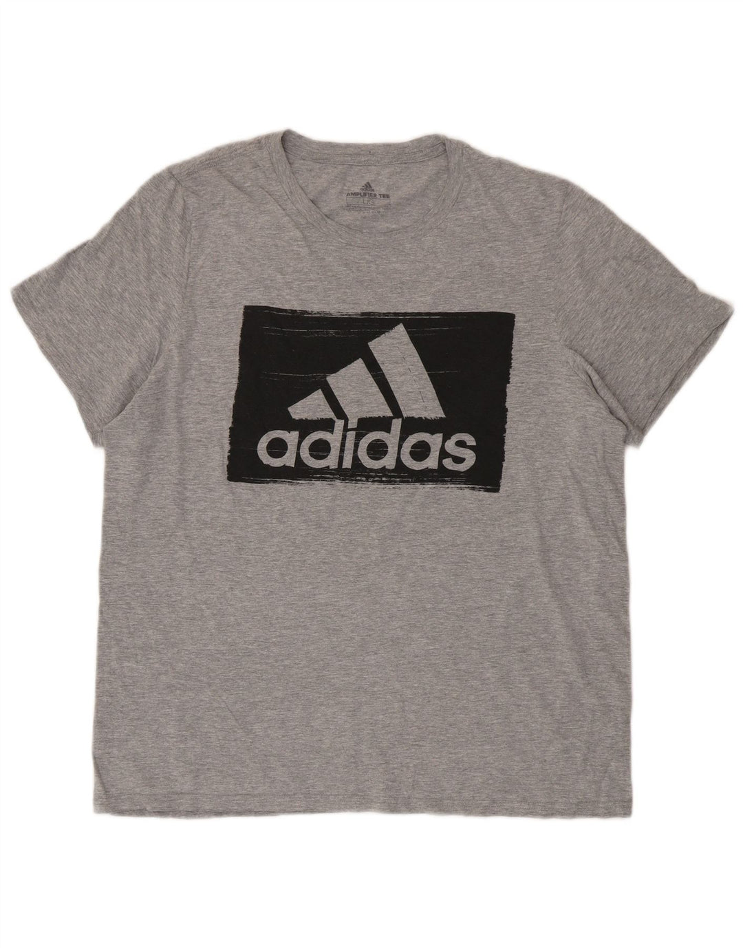 Adidas Herre Grafisk T-Shirt Top Stor Grå Bomuld