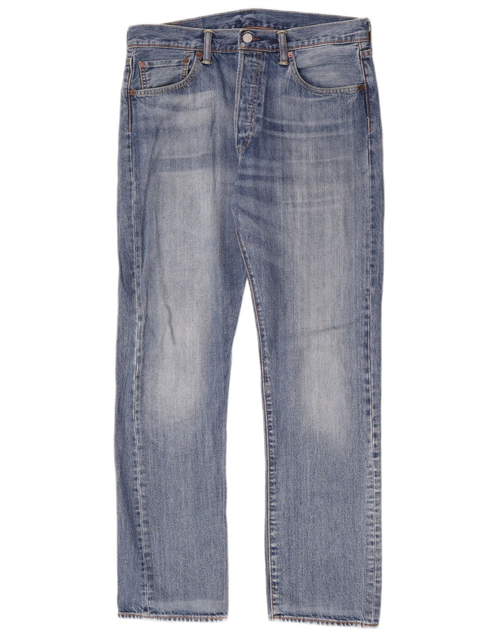 Levi's Herre 501 lige jeans W34 L32 blå bomuld