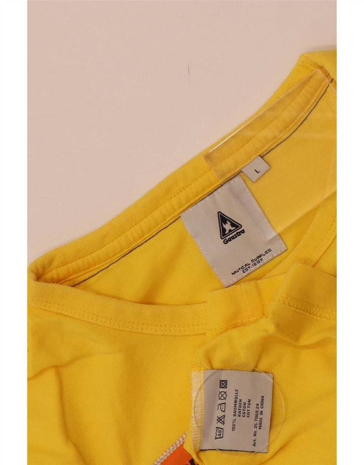 Gaastra Herre Grafisk T-Shirt Top Stor Gul Bomuld