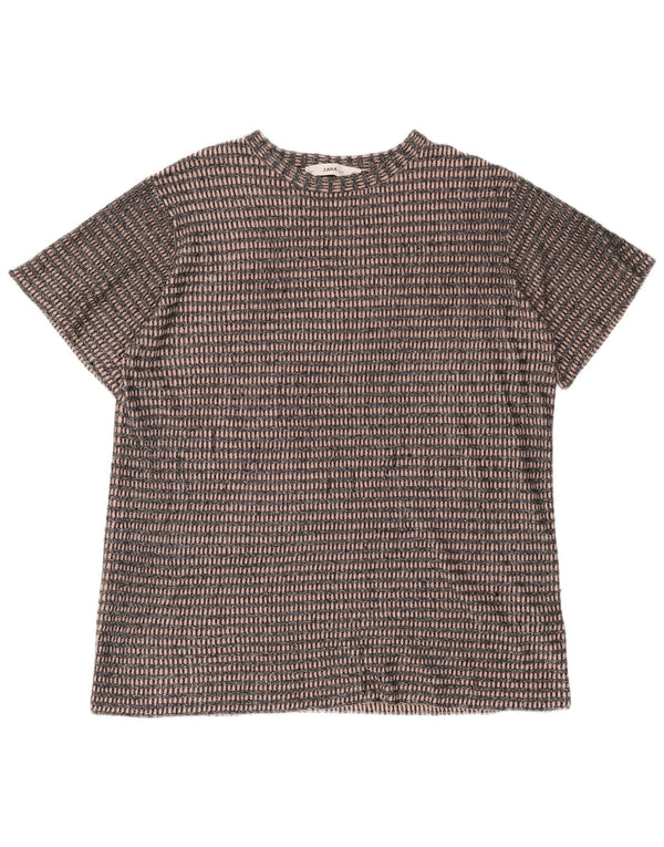 Zara Dame Oversized T-Shirt Top UK 14 Medium Sort Stribet Polyester